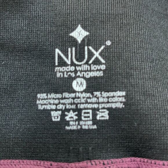 NUX SEAMLESS WINE COLOR HIGH RISE GEOMETRIC SHAPE LEGGINGS M - Picture 4 of 4